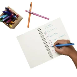 Paper Mate Flair Porous-Point Pens, Medium Point, 0.7 mm, Black Barrel, Black Ink, Pack Of 12 Pens