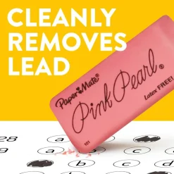 Paper Mate Pink Pearl Erasers, Large, Box Of 12