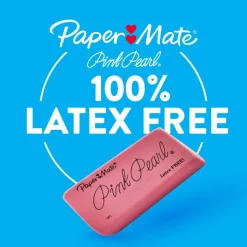 Paper Mate Pink Pearl Erasers, Medium, Box Of 24