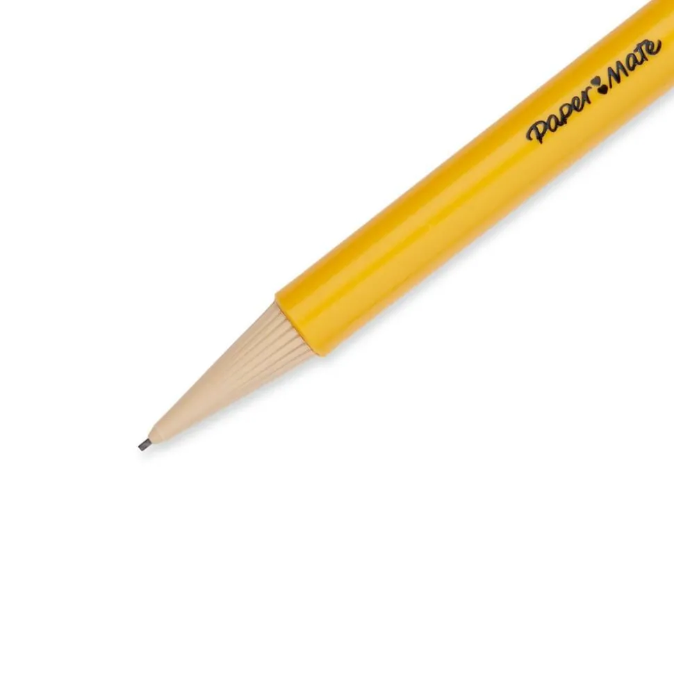 Paper Mate SharpWriter Mechanical Pencils, 0.7 mm, Yellow Barrel, Pack Of 5 Pencils