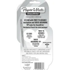 Paper Mate SharpWriter Mechanical Pencils, 0.7 mm, Yellow Barrel, Pack Of 5 Pencils