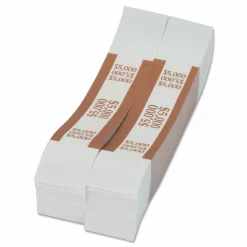 Pap-R Currency Straps, Brown, $5000, Pack Of 1,000