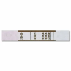 Pap-R Currency Straps, Brown, $5000, Pack Of 1,000