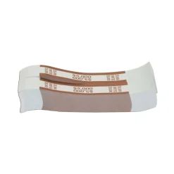 Pap-R Currency Straps, Brown, $5000, Pack Of 1,000