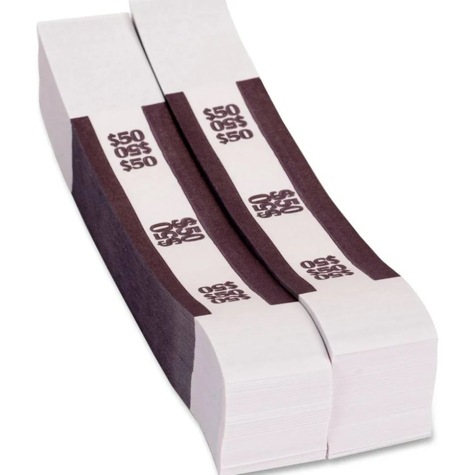 PAP-R Currency Straps, Deep Purple, $50.00, Pack Of 1,000