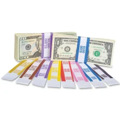 PAP-R Currency Straps, Mustard, $10,000, Pack Of 1,000