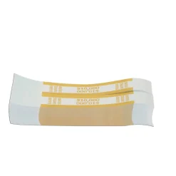 PAP-R Currency Straps, Mustard, $10,000, Pack Of 1,000