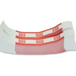 PAP-R Currency Straps, Red, $500, Pack Of 1,000