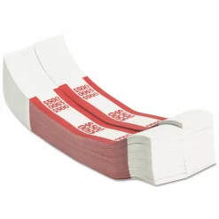 PAP-R Currency Straps, Red, $500, Pack Of 1,000