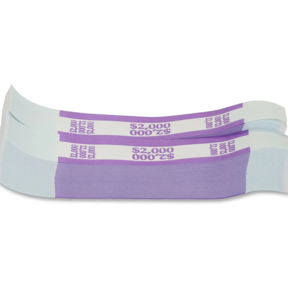 PAP-R Currency Straps, Violet, $2,000, Pack Of 1,000
