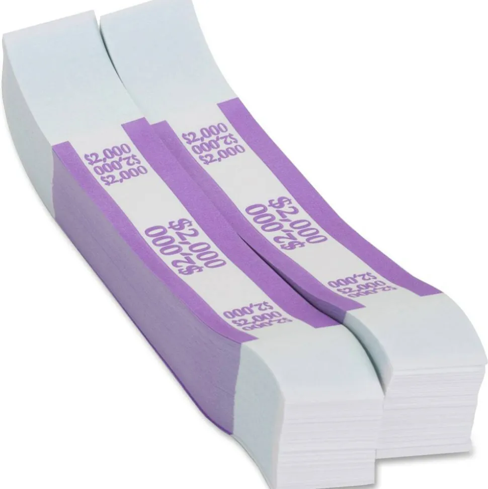 PAP-R Currency Straps, Violet, $2,000, Pack Of 1,000