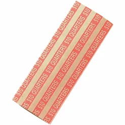 PAP-R Flat Coin Wrappers - Total $10 in 40 Coins of 25¢ Denomination - Heavy Duty - Paper - Kraft, 1000/Pack