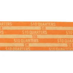 PAP-R Flat Coin Wrappers - Total $10 in 40 Coins of 25¢ Denomination - Heavy Duty - Paper - Kraft, 1000/Pack