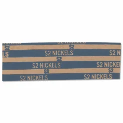 PAP-R Flat Coin Wrappers - Total $2.00 in 40 Coins of 5¢ Denomination - Heavy Duty - Paper, Kraft - Blue, 1000/Pack