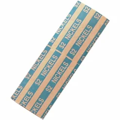 PAP-R Flat Coin Wrappers - Total $2.00 in 40 Coins of 5¢ Denomination - Heavy Duty - Paper, Kraft - Blue, 1000/Pack