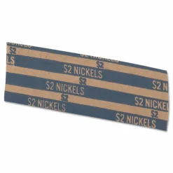PAP-R Flat Coin Wrappers - Total $2.00 in 40 Coins of 5¢ Denomination - Heavy Duty - Paper, Kraft - Blue, 1000/Pack