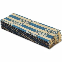 PAP-R Flat Coin Wrappers - Total $2.00 in 40 Coins of 5¢ Denomination - Heavy Duty - Paper, Kraft - Blue, 1000/Pack