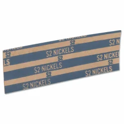 PAP-R Flat Coin Wrappers - Total $2.00 in 40 Coins of 5¢ Denomination - Heavy Duty - Paper, Kraft - Blue, 1000/Pack