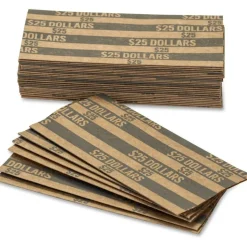 PAP-R Flat Tubular Coin Wrappers, Dollars, Gray, Box Of 1,000
