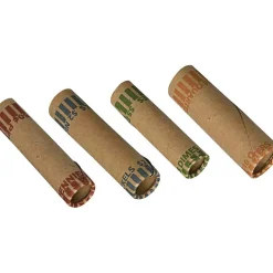 PAP-R Tubular Coin Wrappers - Total $0.50 in 50 Coins of 1¢ Denomination - Heavy Duty, Burst Resistant - Kraft - Red, 1000/Pack