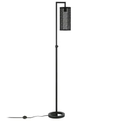 Parthen 69.5" Tall Floor Lamp with Metal Mesh Shade in Blackened Bronze/Blackened Bronze