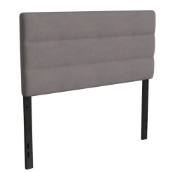 Paxton Full Channel Stitched Fabric Upholstered Headboard, Adjustable Height from 44.5" to 57.25" - Gray
