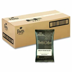 Peet's Coffee & Tea Coffee Portion Packs, House Blend, Decaf, Dark Roast, Pack Makes 8 Cups, 18 Packs/Box