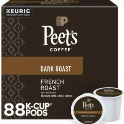 Peet's Coffee & Tea Single-Serve Coffee K-Cups, French Roast, Carton Of 4 Cups, Box Of 24 Cartons