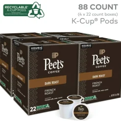 Peet's Coffee & Tea Single-Serve Coffee K-Cups, French Roast, Carton Of 4 Cups, Box Of 24 Cartons