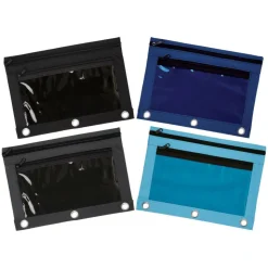 Pencil Pouch With Clear Window, 7" x 9 3/4", Assorted Colors