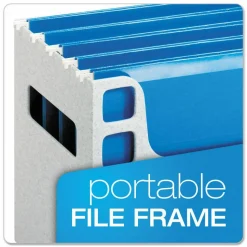 Pendaflex Desktop File With Hanging Folders, Letter Size, 6" Long, Blue