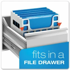 Pendaflex Desktop File With Hanging Folders, Letter Size, 6" Long, Blue