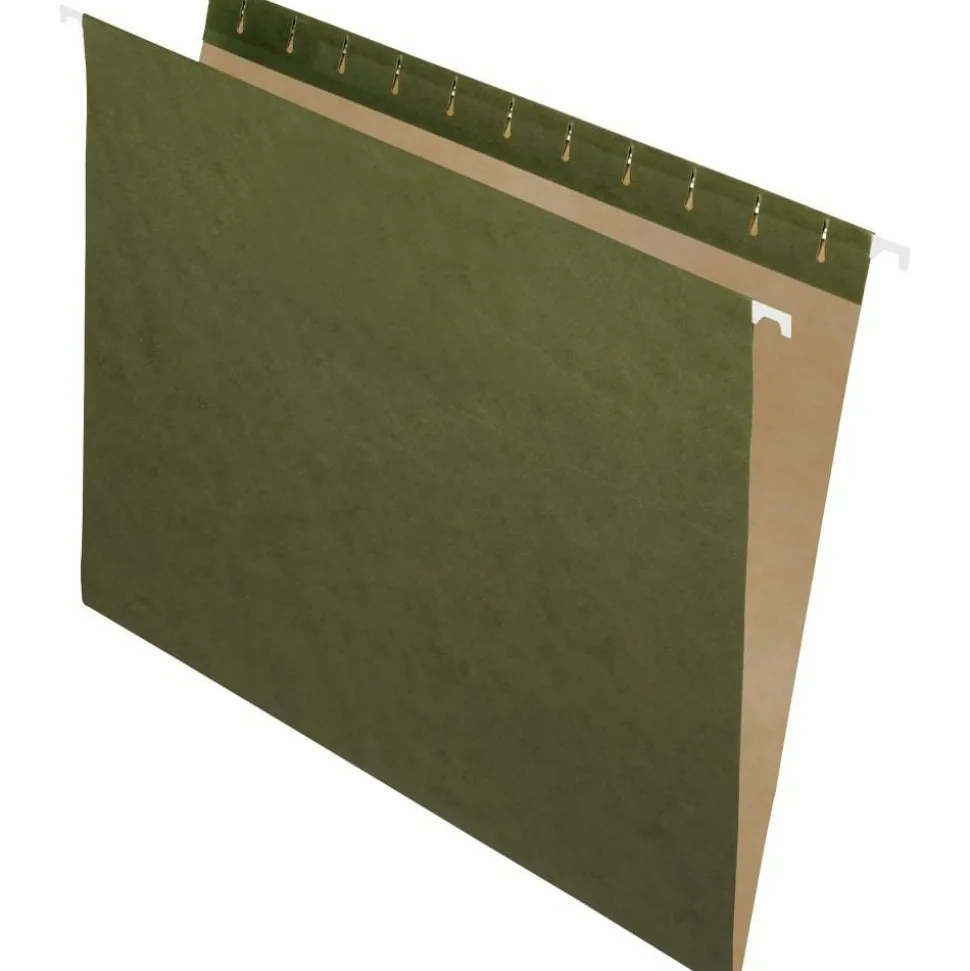 Pendaflex Hanging Folders, Letter Size, 100% Recycled; Standard Green, Box Of 25 Folders
