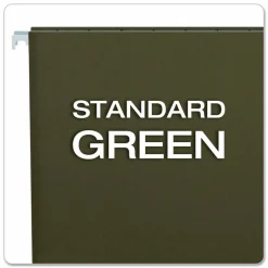 Pendaflex Hanging Folders, Letter Size, 100% Recycled; Standard Green, Box Of 25 Folders