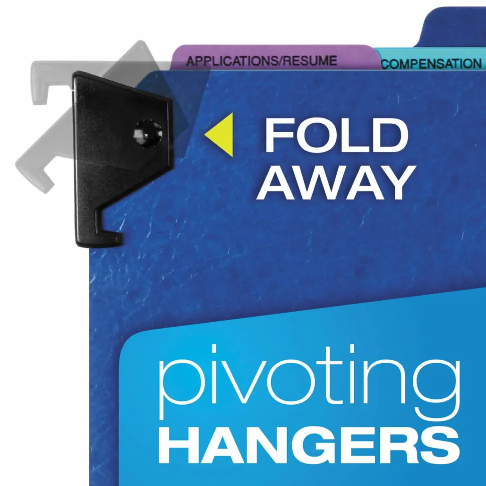 Pendaflex Hanging-Style Personnel File Folder, 2" Expansion, 9-1/2" x 11-3/4", Letter Size, Blue