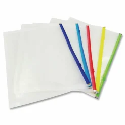 Pendaflex Poly Zip Envelope, Zipper Closure, 10 x 13, Assorted Colors, 5/Pack