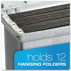 Pendaflex Portable File Boxes, Letter Files, 14.88" x 6.5" x 11.88", Granite