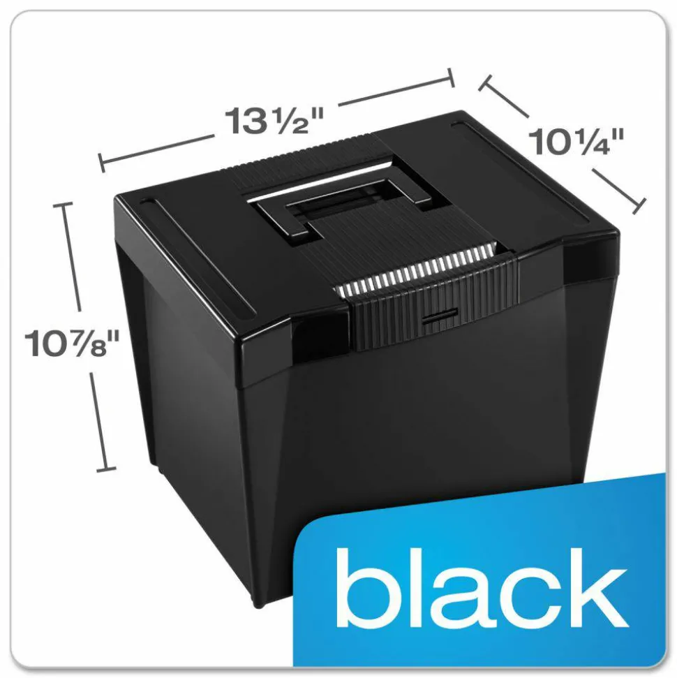 Pendaflex Portable Letter Size File Box, Letter Files, 13.5" x 10.25" x 10.88", Black