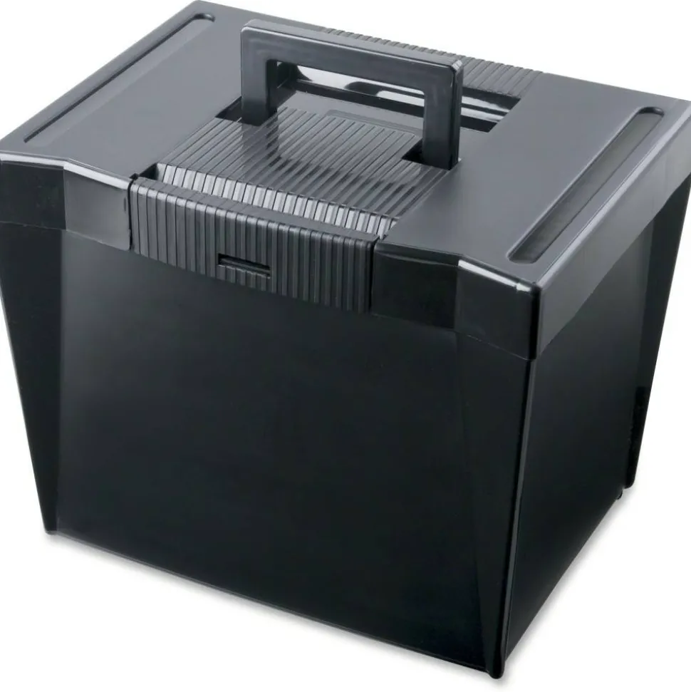 Pendaflex Portable Letter Size File Box, Letter Files, 13.5" x 10.25" x 10.88", Black