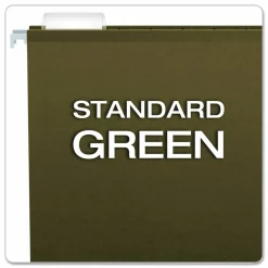 Pendaflex Premium Reinforced Hanging File Folders With Tabs, Letter Size, Standard Green, Pack Of 25 Folders