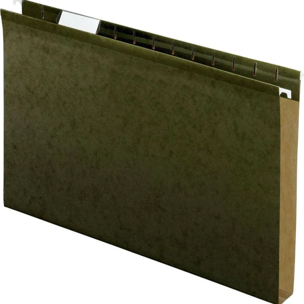 Pendaflex Premium Reinforced Extra-Capacity Hanging Folders, 1" Expansion, Legal Size, Green, Pack Of 25