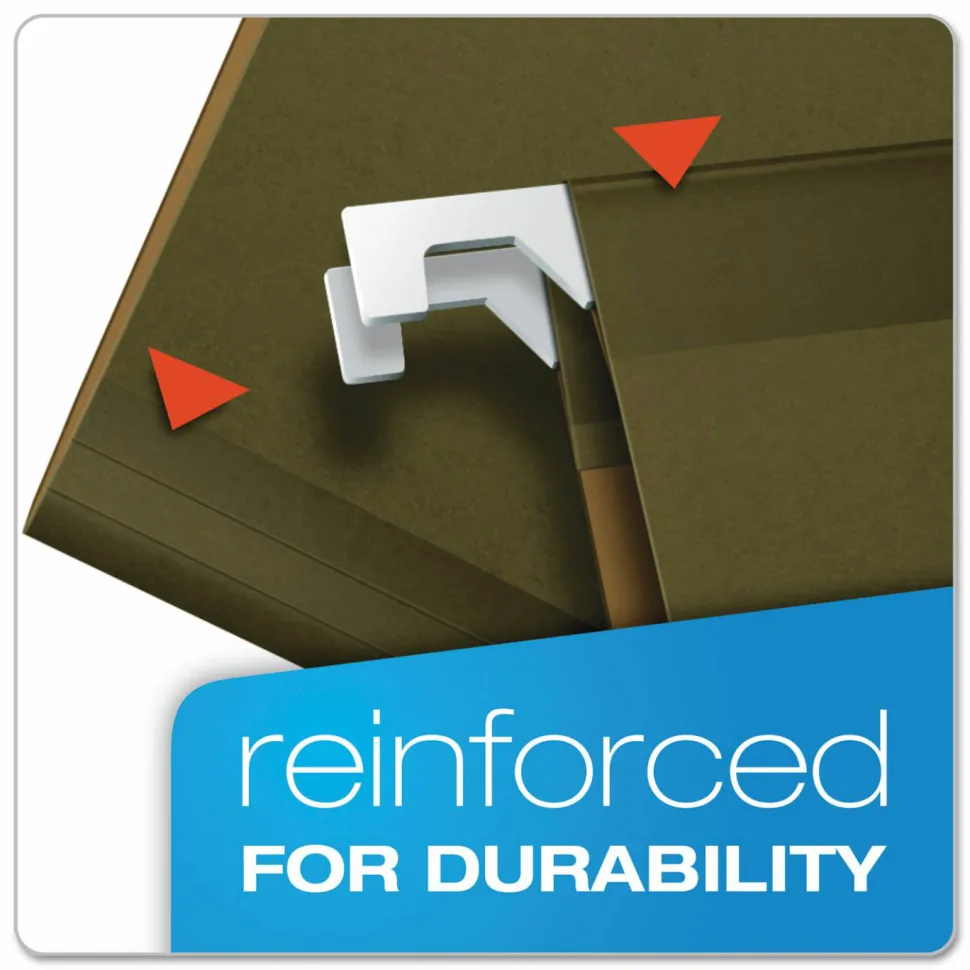 Pendaflex Premium Reinforced Extra-Capacity Hanging Folders, 1" Expansion, Legal Size, Green, Pack Of 25