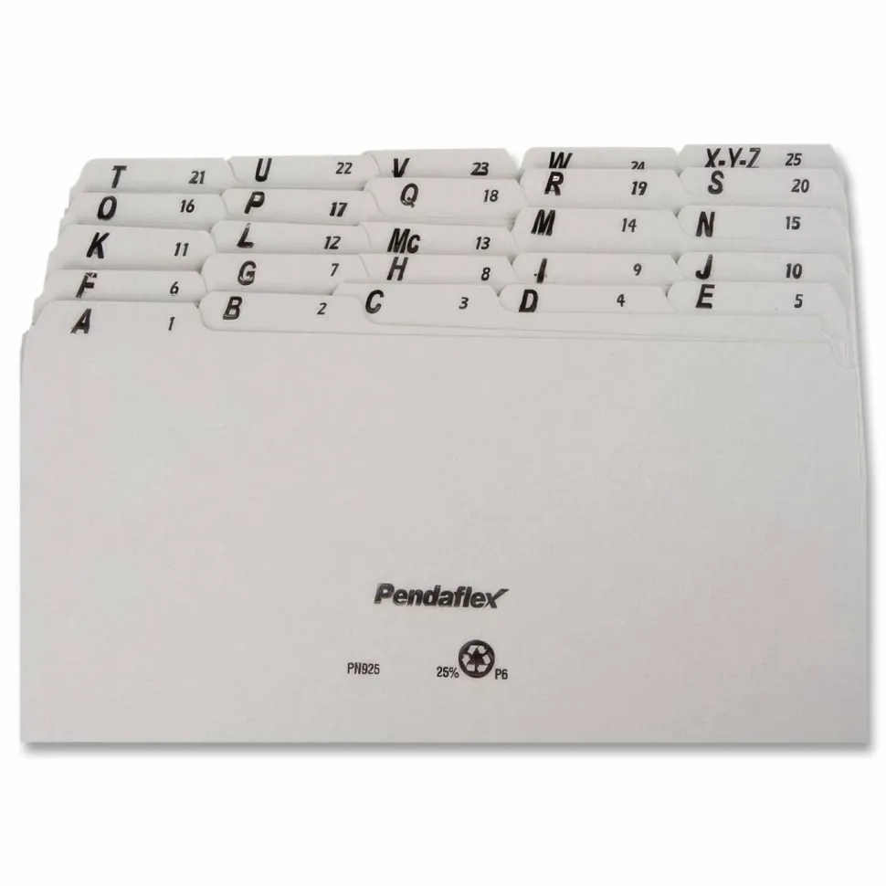 Pendaflex Pressboard Alphabetic File Guides, Letter Size, Gray