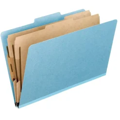 Pendaflex Pressboard Classification Folders, 8 1/2" x 11", Letter Size, Sky Blue, Box Of 10 Folders