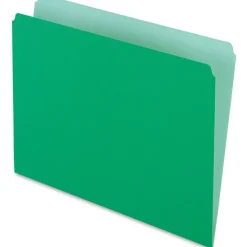 Pendaflex Straight-Cut Color File Folders, Letter Size, Bright Green, Box Of 100