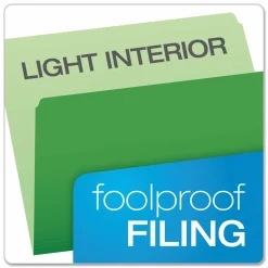Pendaflex Straight-Cut Color File Folders, Letter Size, Bright Green, Box Of 100