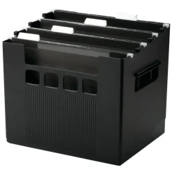 Pendaflex Super Decoflex 4-Storage File Folders, 11" x 12 3/4" x 10", Black