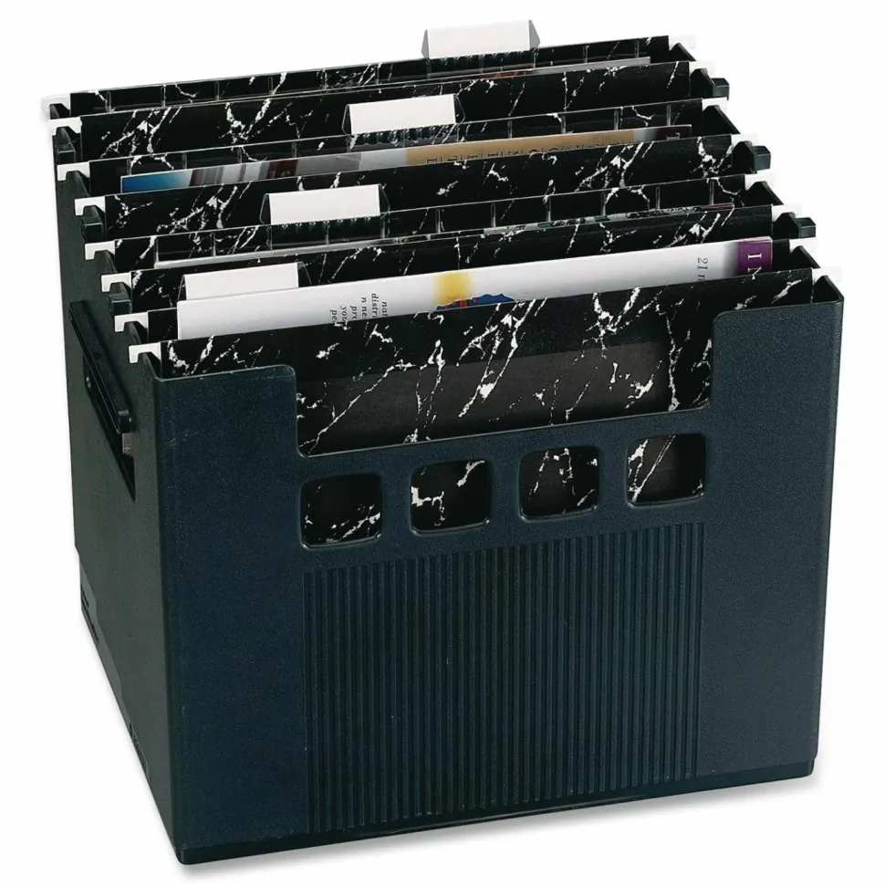 Pendaflex Super Decoflex 4-Storage File Folders, 11" x 12 3/4" x 10", Black