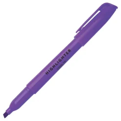 Pen-Style Highlighters, Chisel Point, 100% Recycled Plastic Barrel, Assorted Colors, Pack Of 6 Highlighters