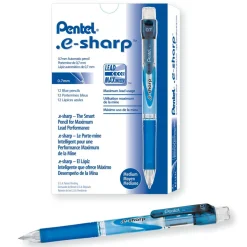 Pentel e-Sharp Mechanical Pencil, 0.7mm, #2 Lead, 72% Recycled, Blue Barrel, Pack Of 12